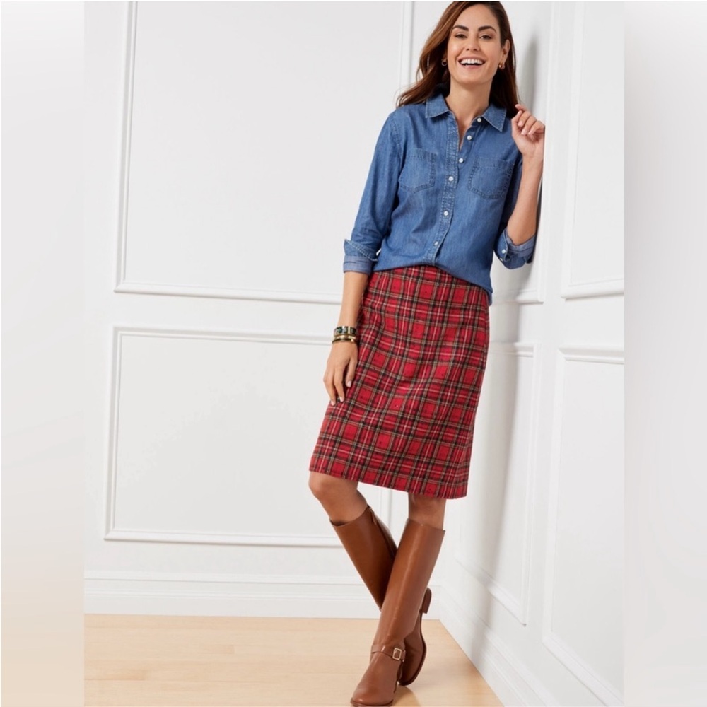 Talbots Red A-Line Knee-Length Skirt for Casual Work